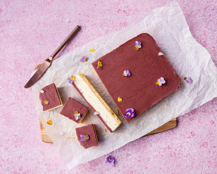 Plum + White Chocolate Cheesecake